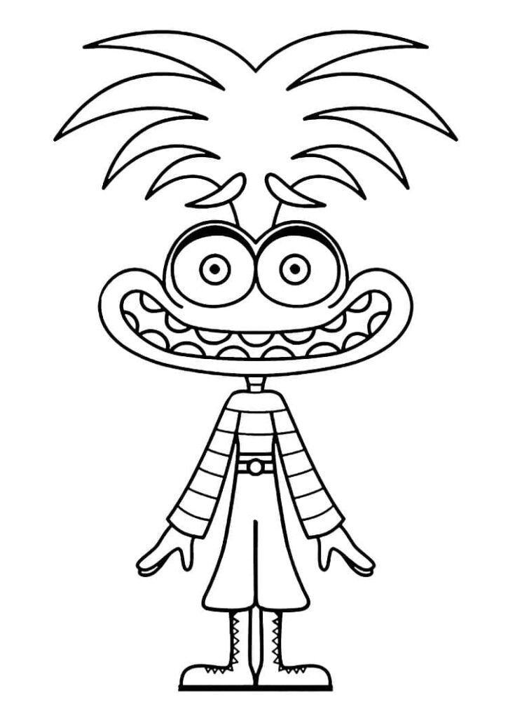 Desenho de Ansiedade Disney para Colorir