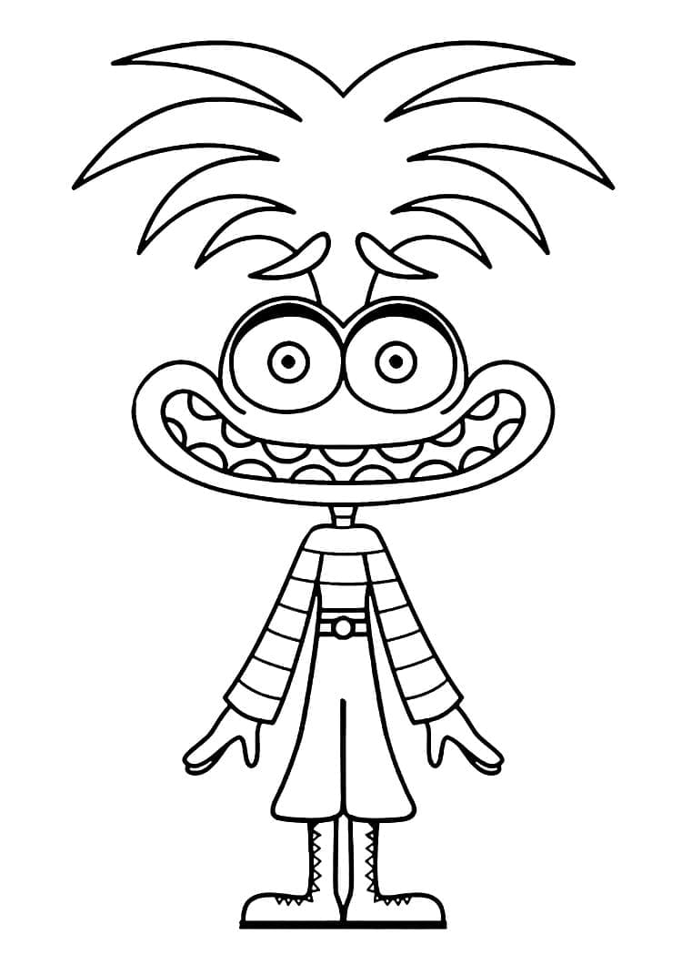 Desenho de Ansiedade Disney para Colorir