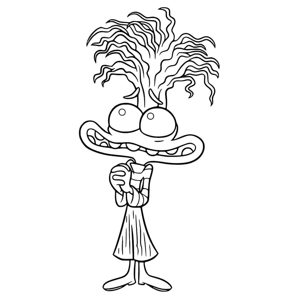 Desenho de Ansiedade Divertida Mente 2 para Colorir