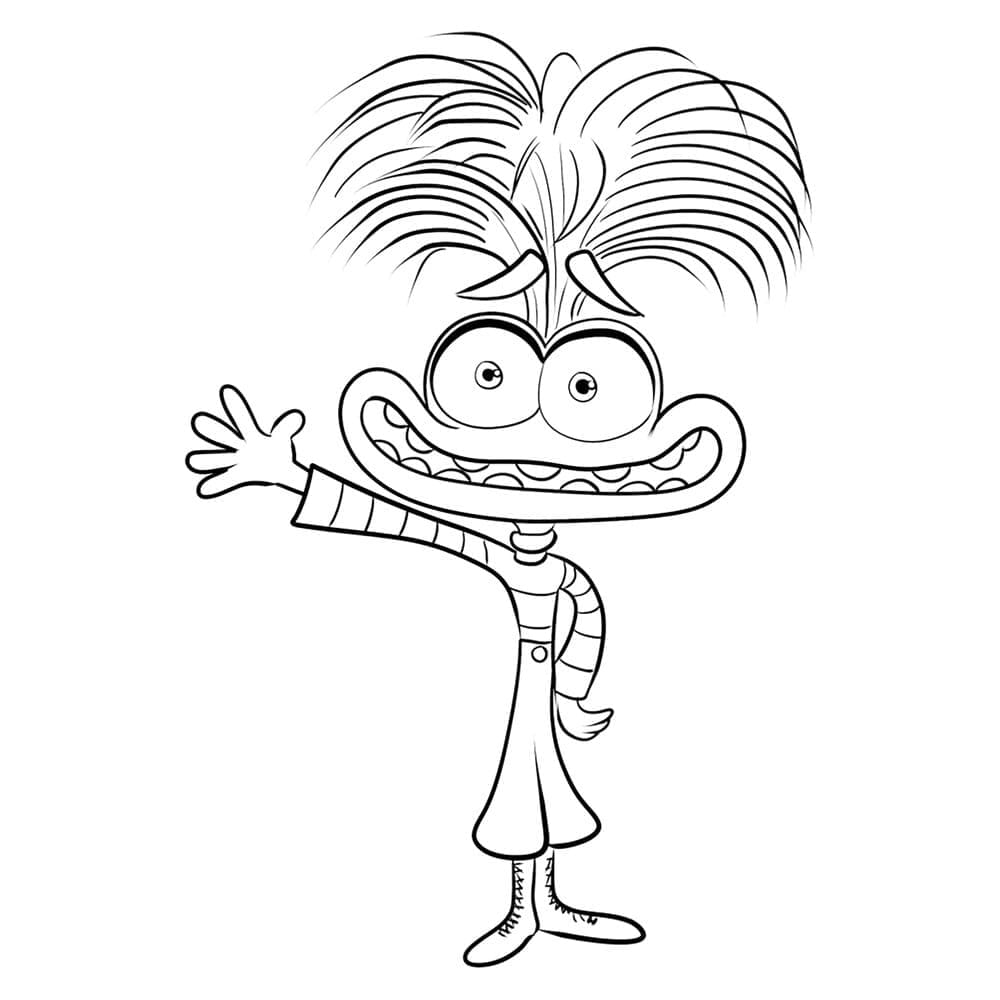 Desenho de Ansiedade de Pixar Divertida Mente 2 para Colorir