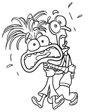 Desenho de Ansiedade e Medo para Colorir