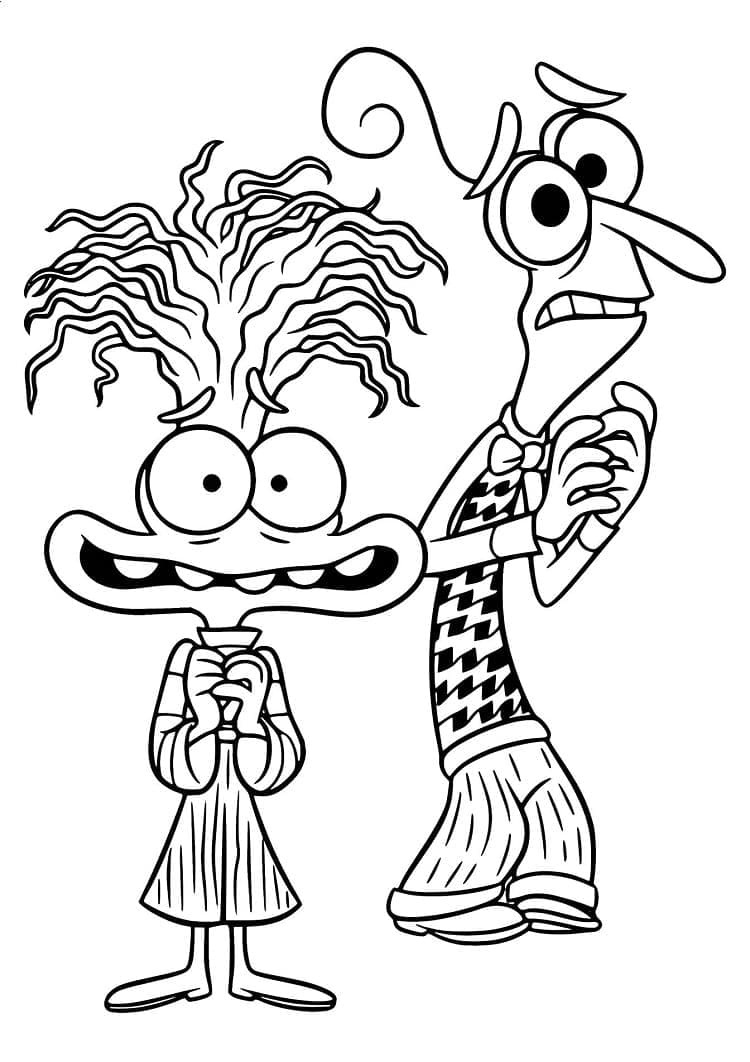 Desenhos de Ansiedade Divertida Mente para Colorir
