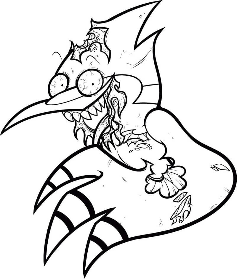Desenho de Mordecai Zumbi para Colorir