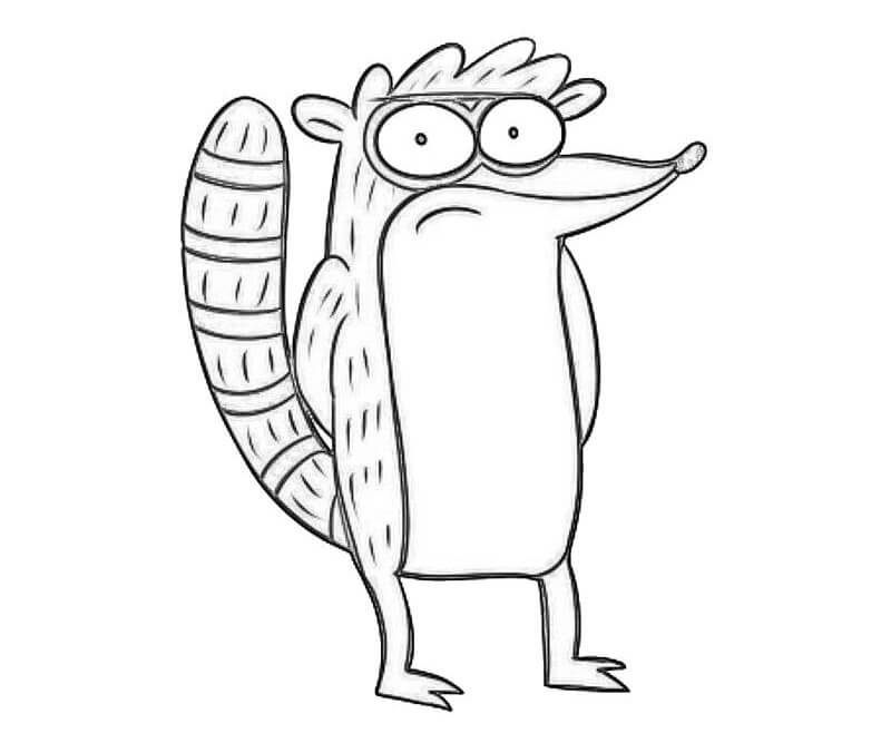 Desenho de Rigby para Colorir
