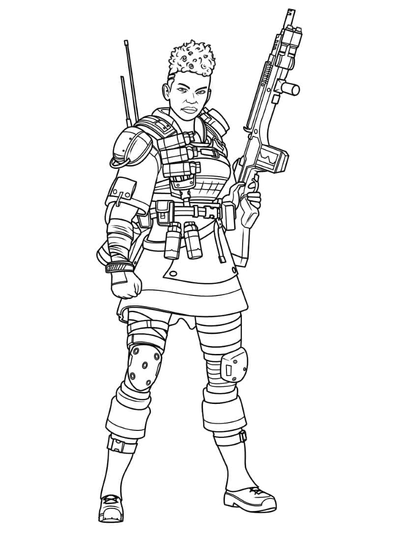 Desenho de Apex Legends Bangalore para Colorir