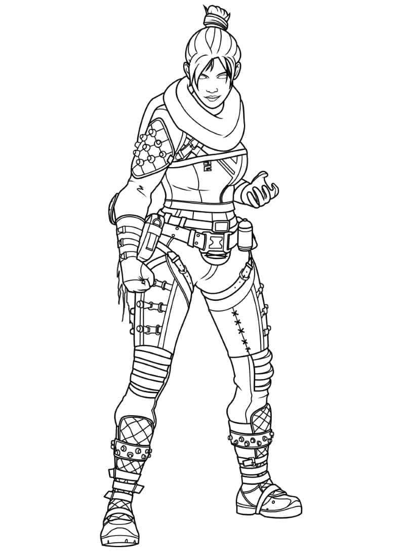 Desenho de Apex Legends Wraith para Colorir