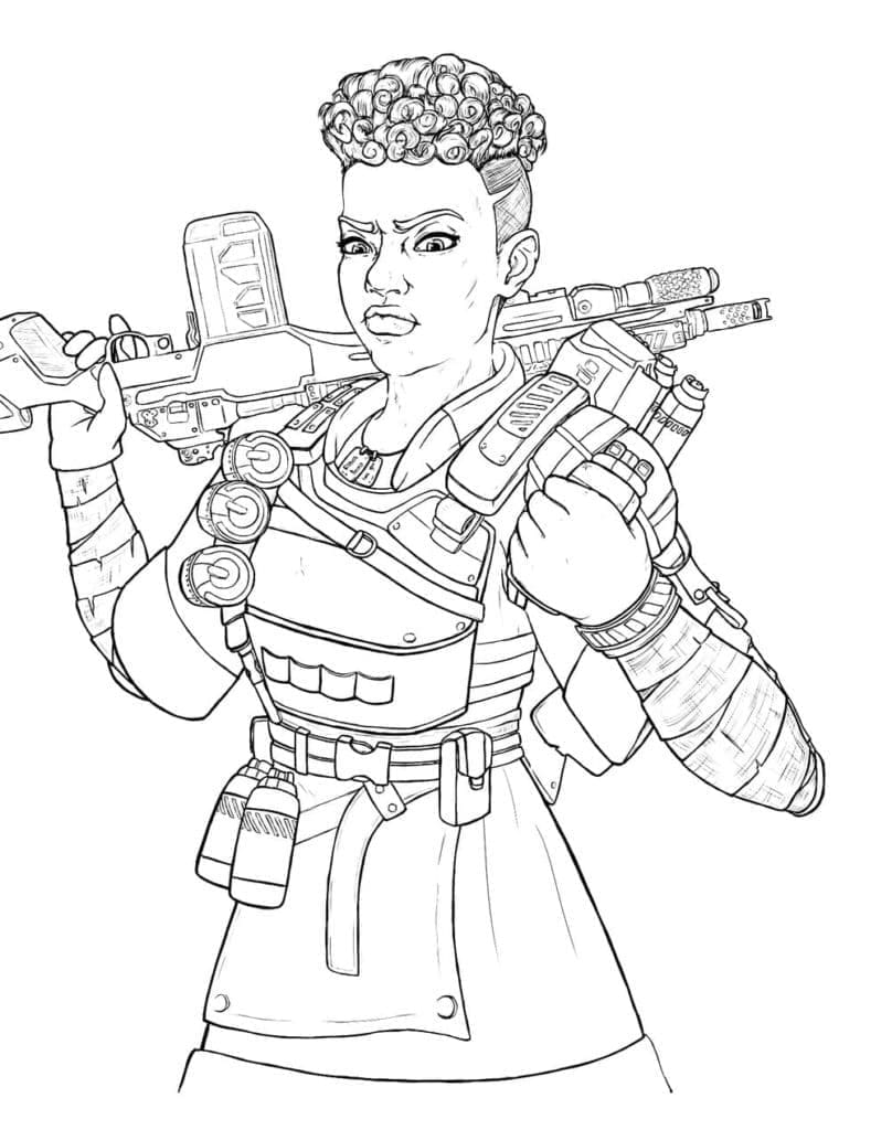 Desenho de Bangalore Apex Legends para Colorir