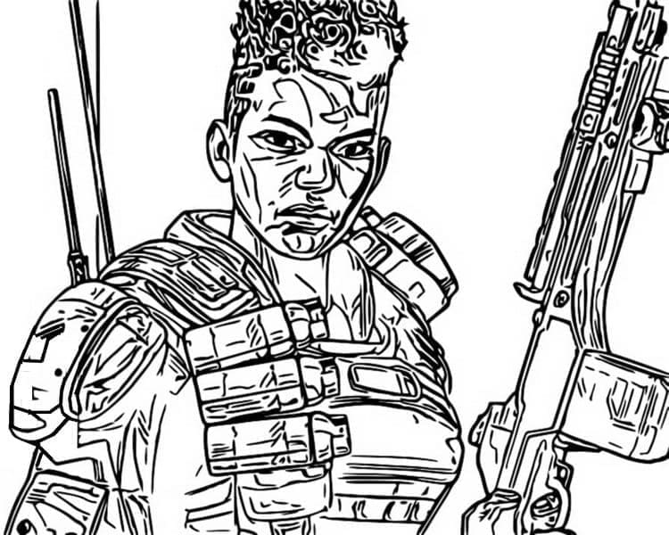 Desenho de Bangalore de Apex Legends para Colorir