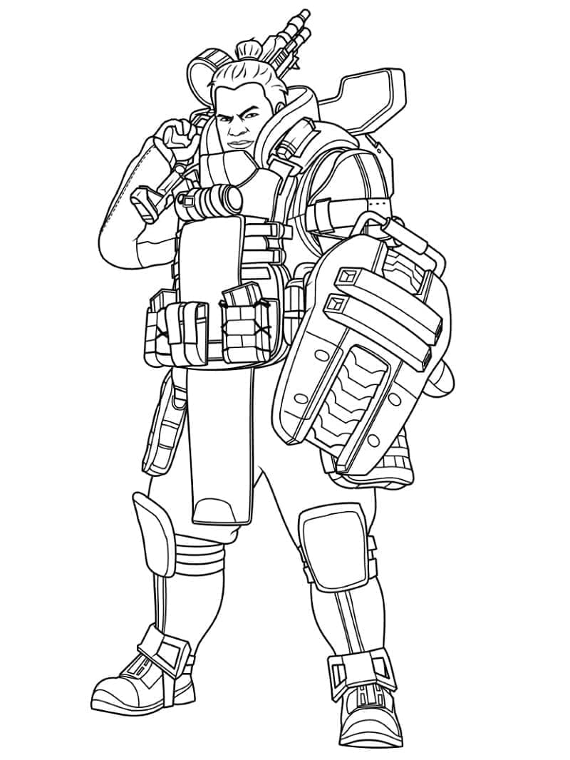 Desenho de Gibraltar de Apex Legends para Colorir