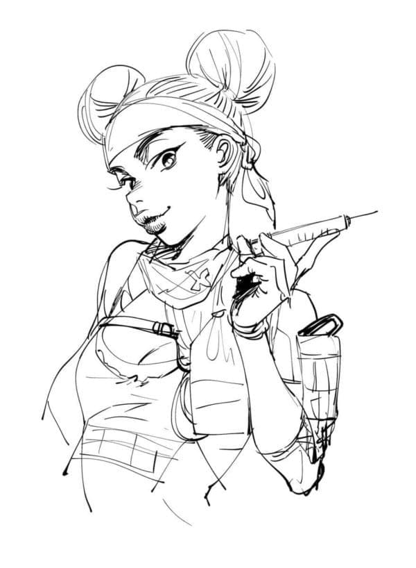 Desenho de Lifeline Apex Legends para Colorir