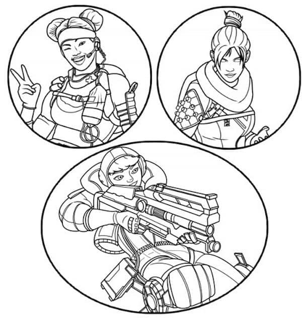 Desenho de Personagens de Apex Legends para Colorir