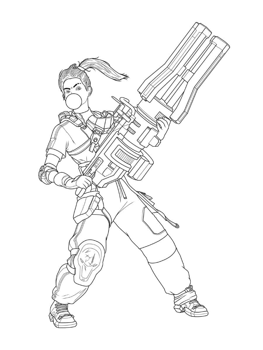 Desenho de Rampart de Apex Legends para Colorir