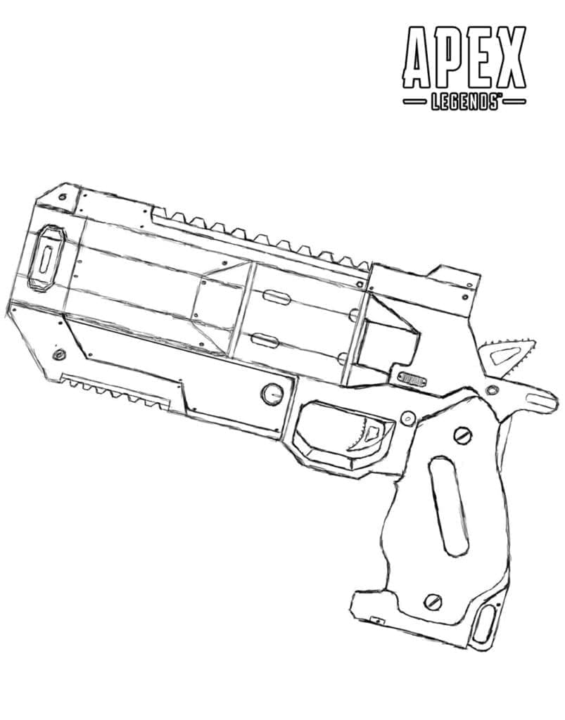 Desenho de Wingman Pistol de Apex Legends para Colorir