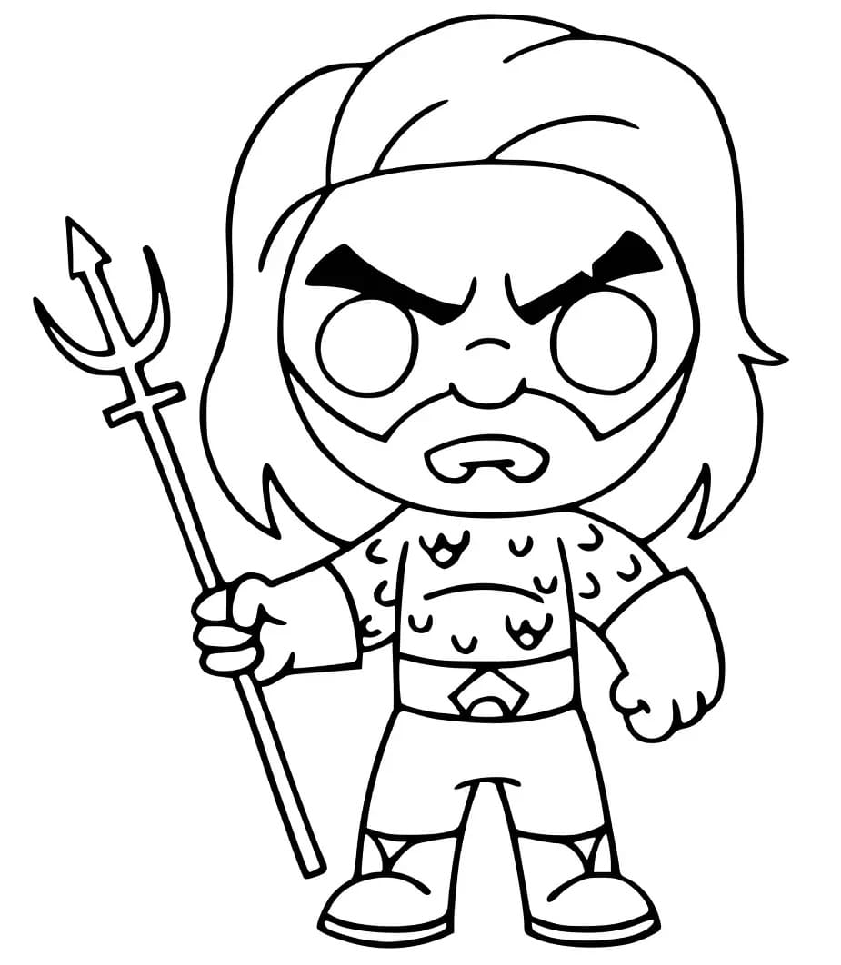 Desenho de Aquaman Chibi para Colorir