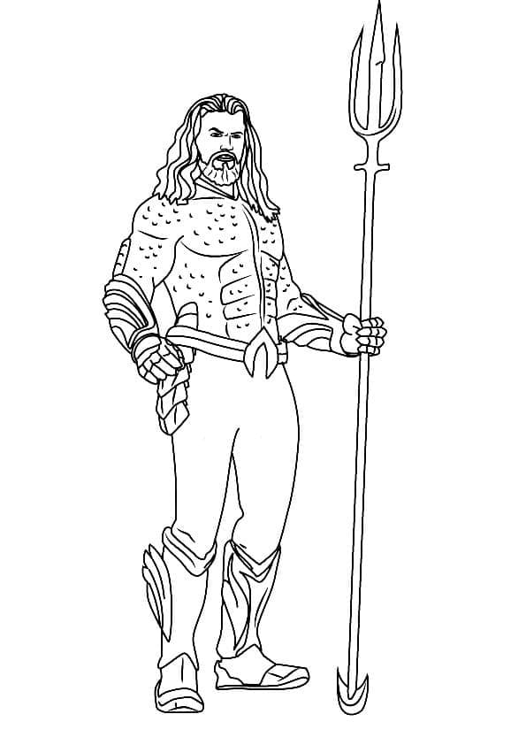 Desenho de Aquaman Super Herói Dc para Colorir