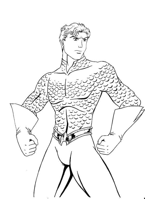 Desenho de Aquaman Super Herói da Dc para Colorir