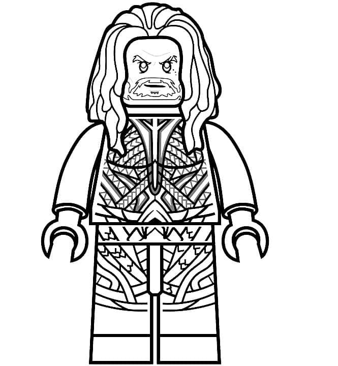 Desenho de Super Herói Aquaman Lego para Colorir