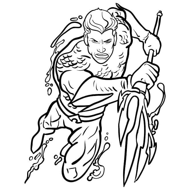 Desenho de Super Herói Dc Aquaman para Colorir
