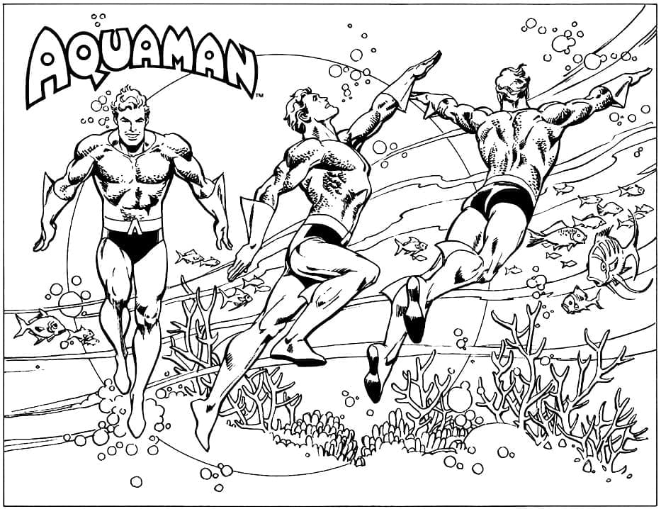 Desenho Imprimivel do Aquaman para Baixar e Colorir