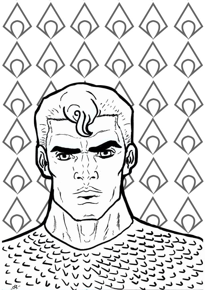 Desenho Rosto de Aquaman para Colorir