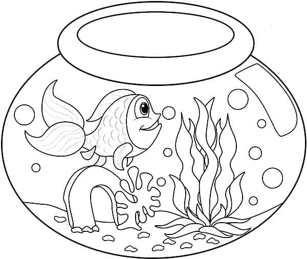 Baixar Desenho de Aquário para Pintar com Lápis de Cor