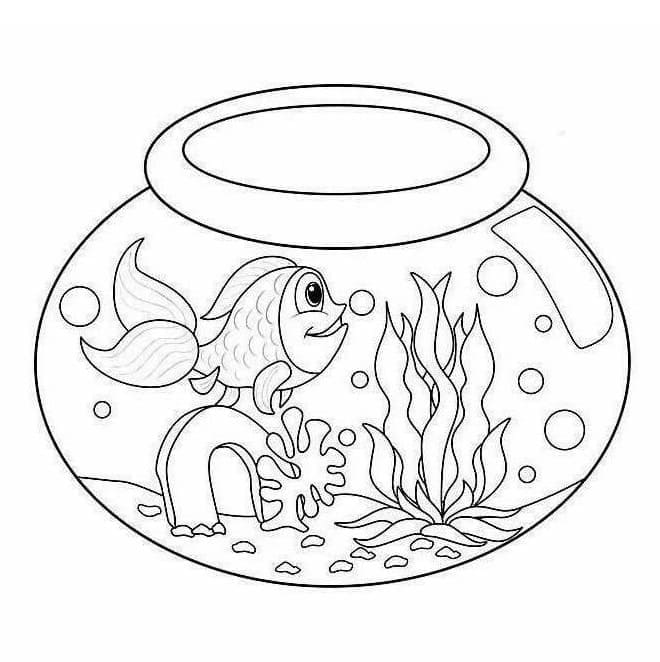 Desenho de Aquário para Imprimir Gratuitamente A4