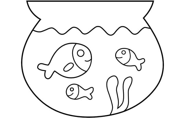 Desenho de Aquário Simples para Colorir