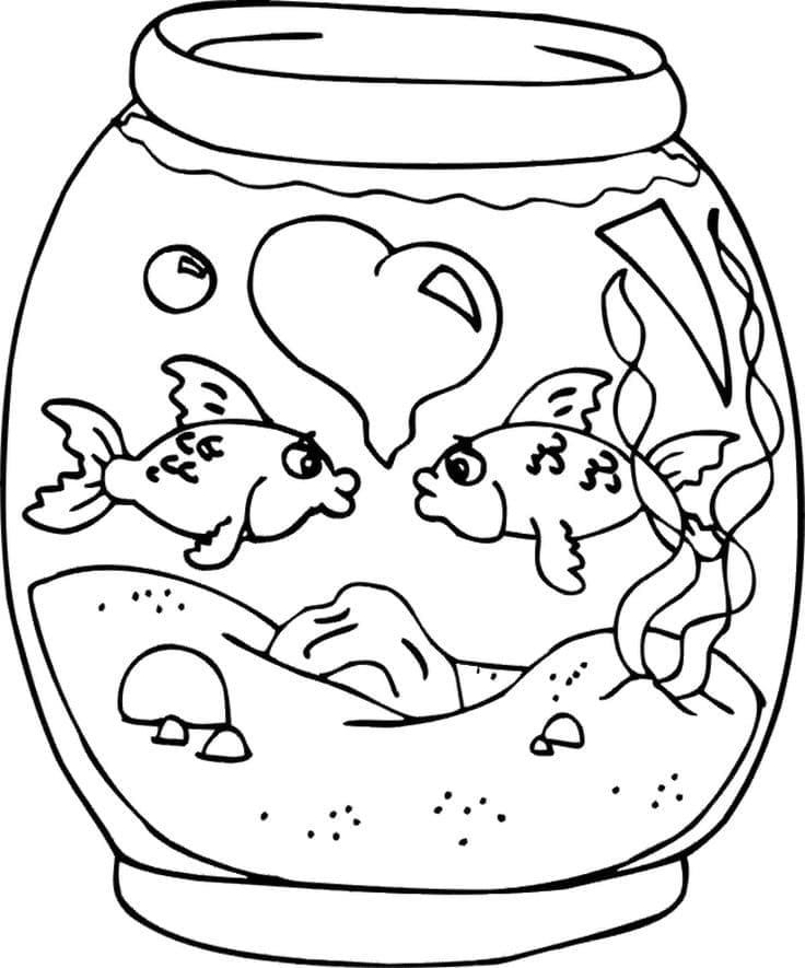 Desenho de Belo Aquário para Colorir