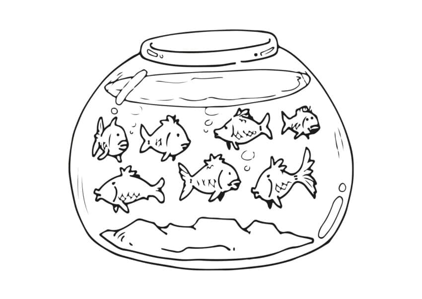 Desenho de um Aquário para Colorir