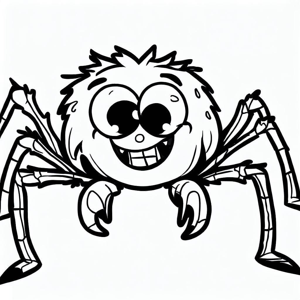 Desenho de Aranha Engracada para Colorir