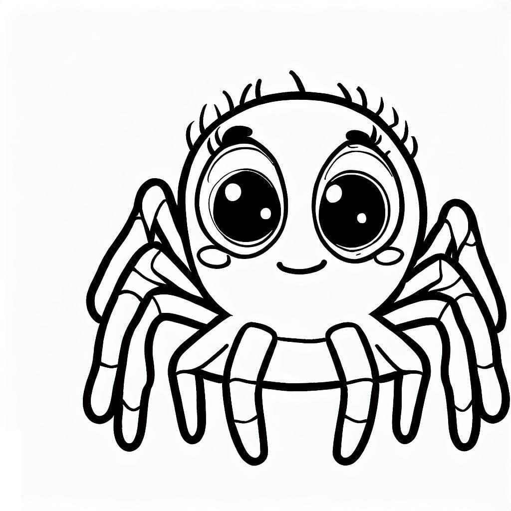 Desenho de Aranha Muito Fofa para Colorir