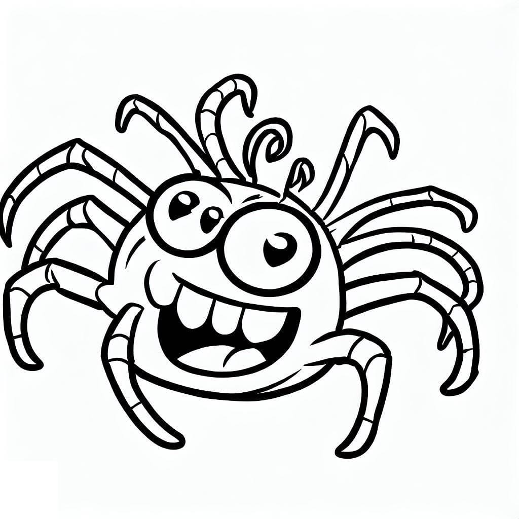 Desenho de Aranha Rindo para Colorir