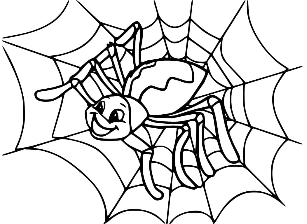 Desenho de Aranha Sorridente para Colorir