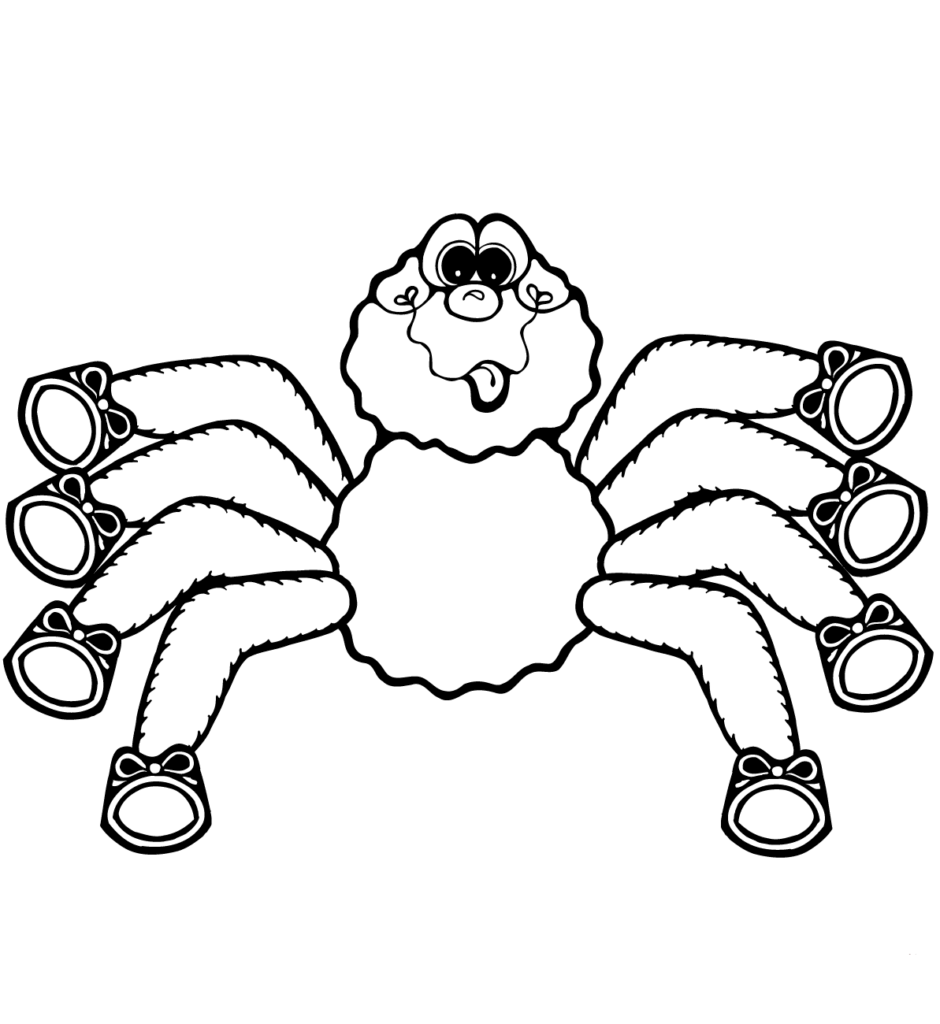 Desenho de Aranha Usando Tênis para Pintar Gratuitamente