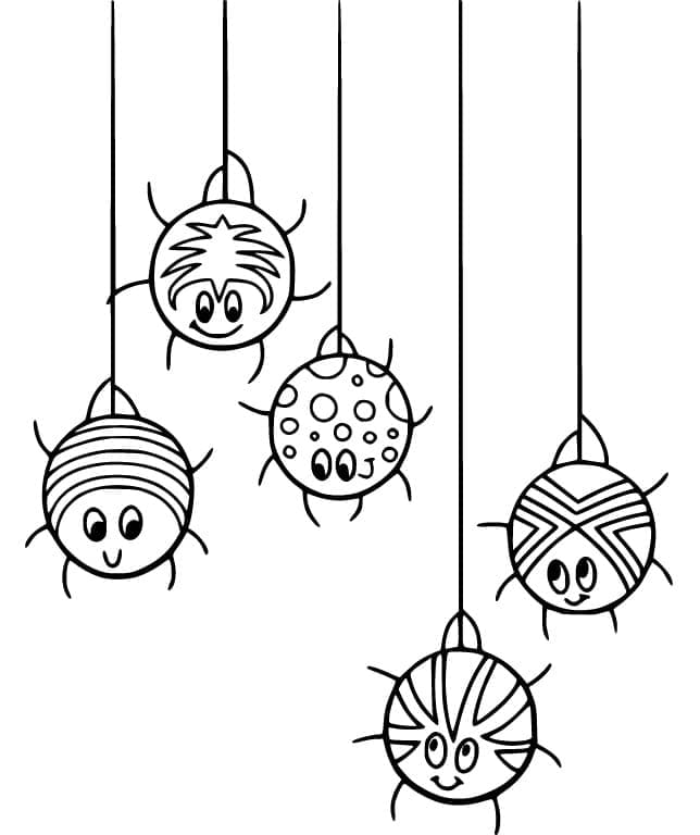 Desenho de Aranhas Fofas para Colorir
