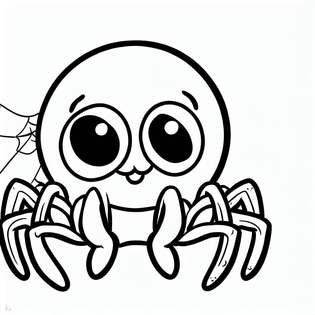 Desenho de Pequena Aranha Fofa para Colorir