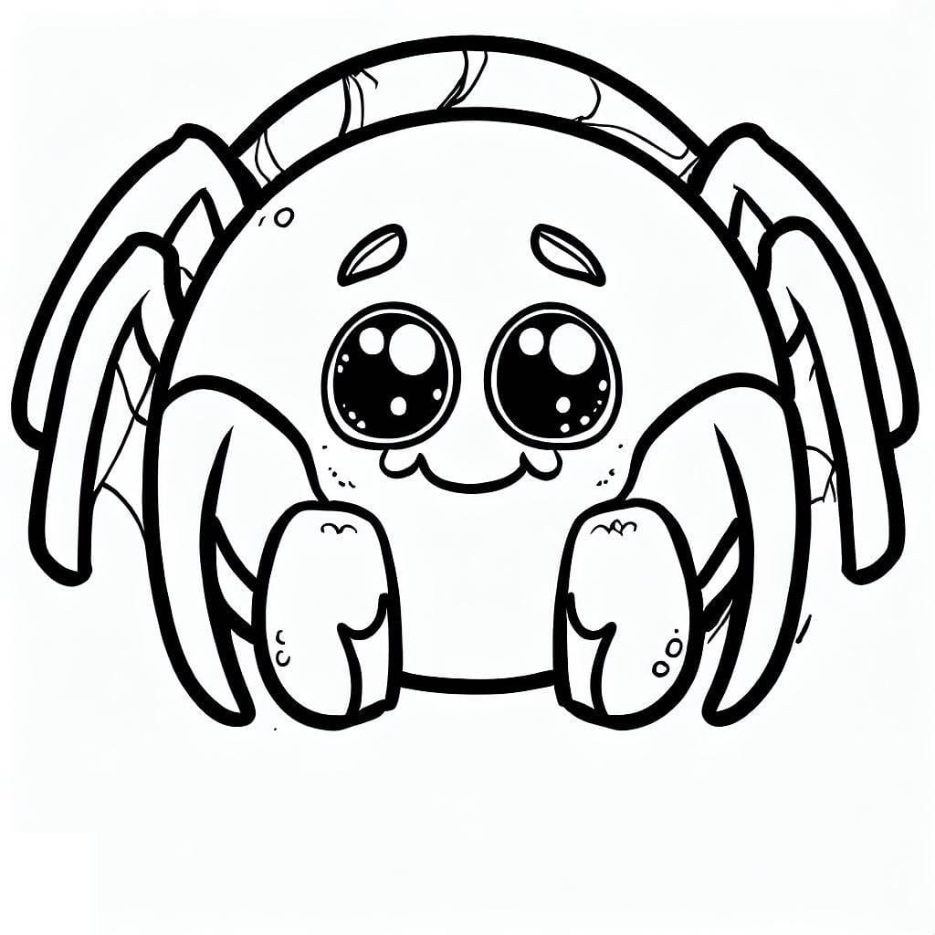 Desenho de uma Aranha Fofa para Colorir