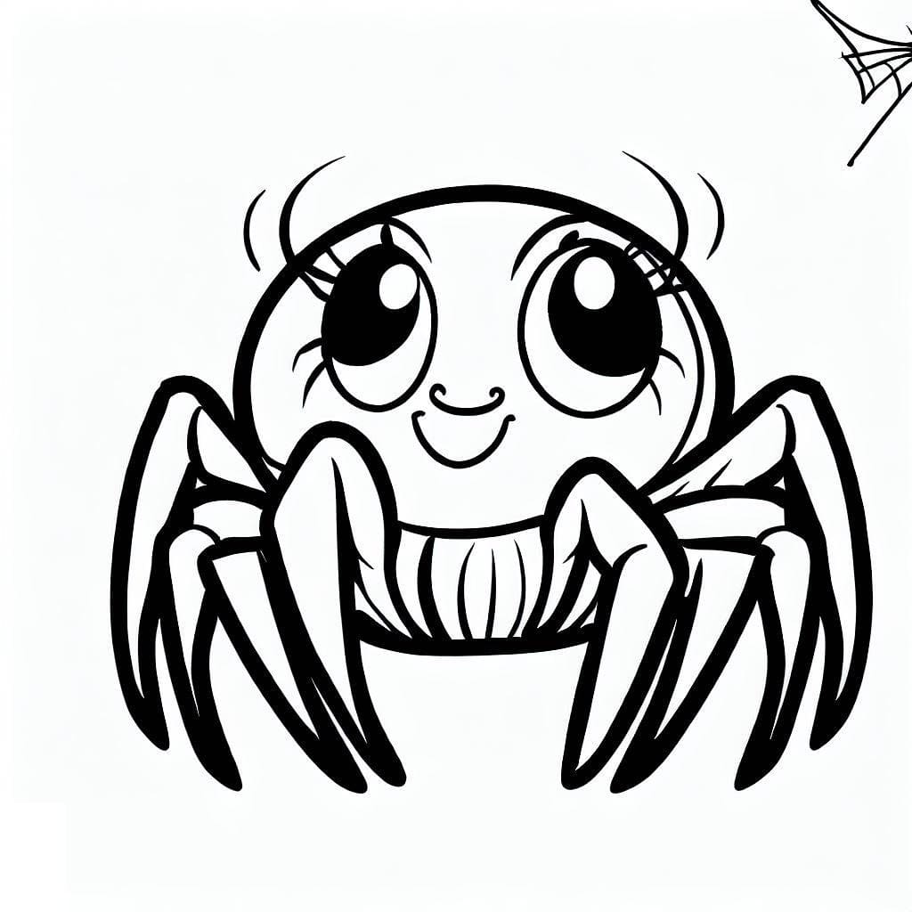 Desenho de uma Aranha Muito Fofa para Colorir