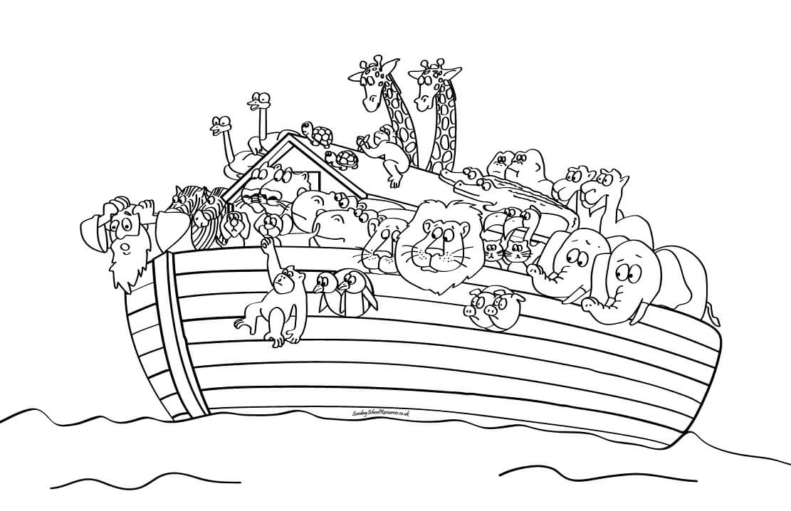 Desenho Bíblico da Arca de Noé para Crianças Imprimir
