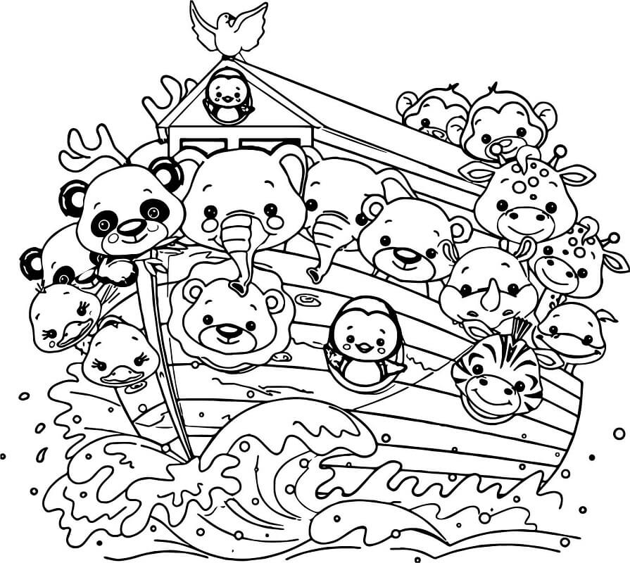 Desenho Bíblico da Arca de Noé Pdf Imprimivel
