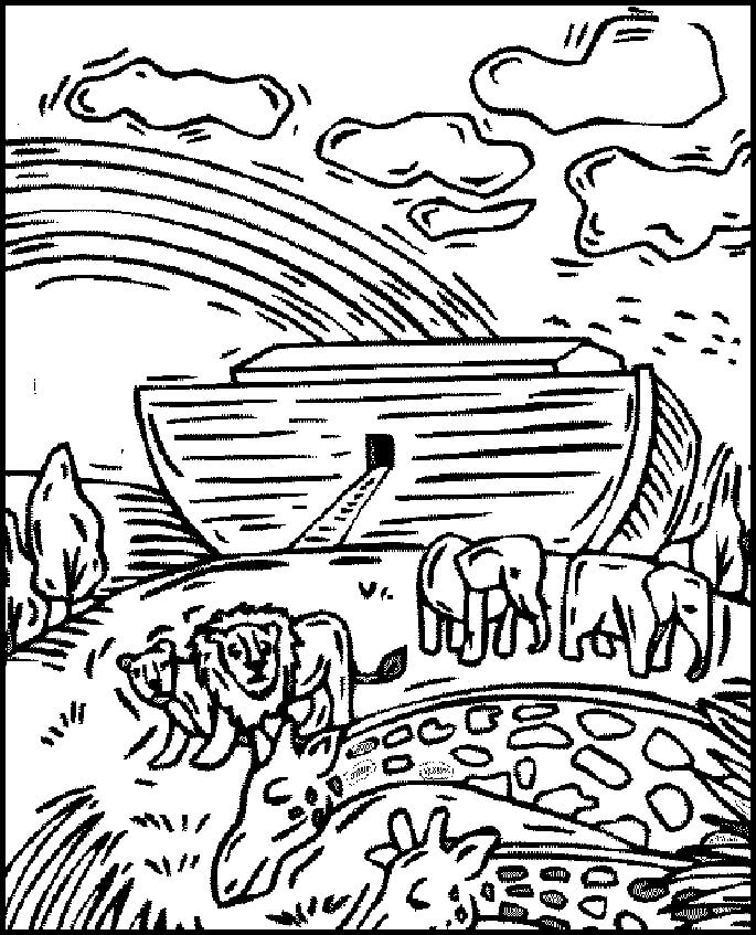 Desenho da Arca de Noé Imprimível Grátis