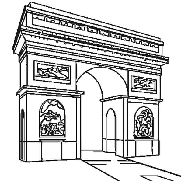 Baixar Desenho do Arco do Triunfo para Pintar com Lápis de Cor