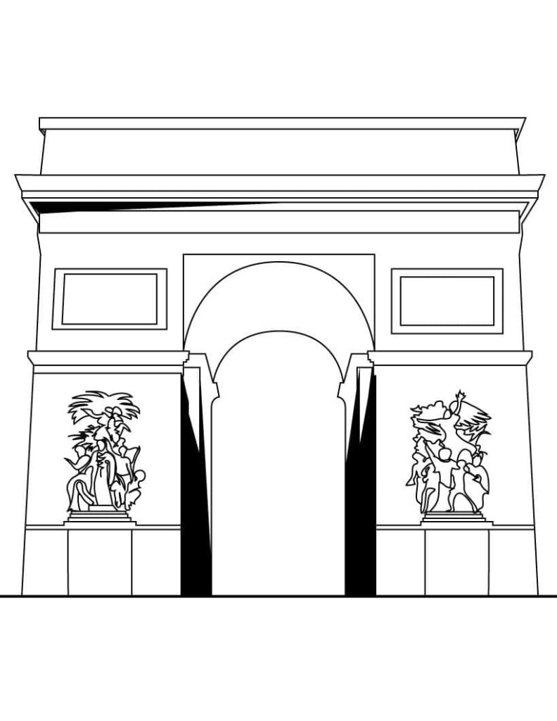 Desenho de Arco do Triunfo para Crianças para Colorir