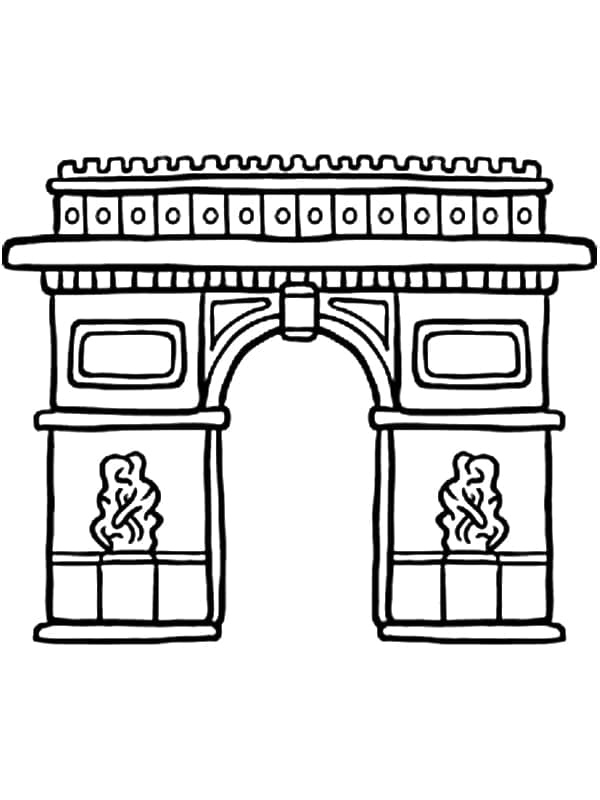 Desenho de Arco do Triunfo Perfeito para Colorir