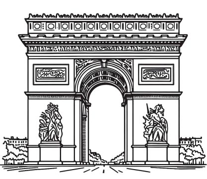 Desenho de O Arco do Triunfo para Colorir