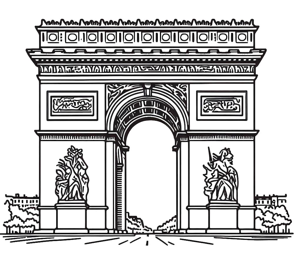 Desenho de o Arco do Triunfo para Colorir