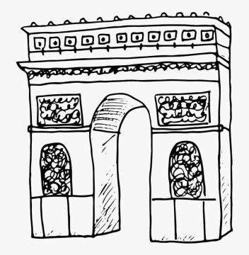 Desenho em Pdf de Arco do Triunfo para Colorir