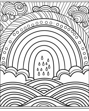 Desenho de Imprimível grátis Arco íris para crianças para Colorir