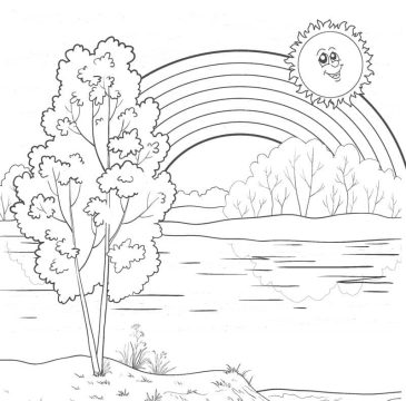 Desenho de Um Arco íris Muito Lindo para Colorir