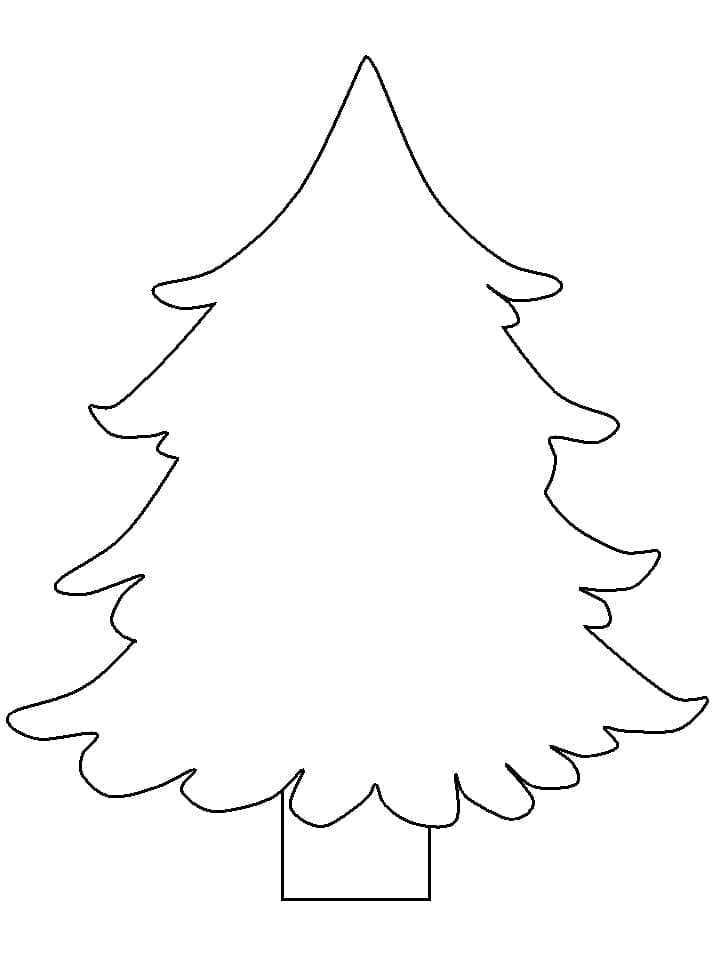 Desenho de Árvore de Natal Muito Simples para Colorir